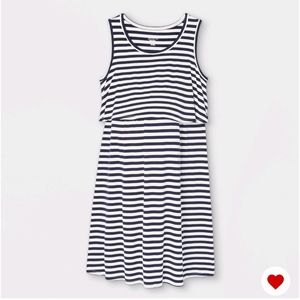 Ingrid and Isabel sleeveless double layer nursing maternity dress